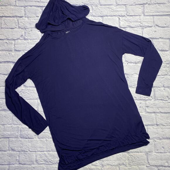 Gap Body Modal Blend Hooded Long Sleeve in Navy - Picture 1 of 6